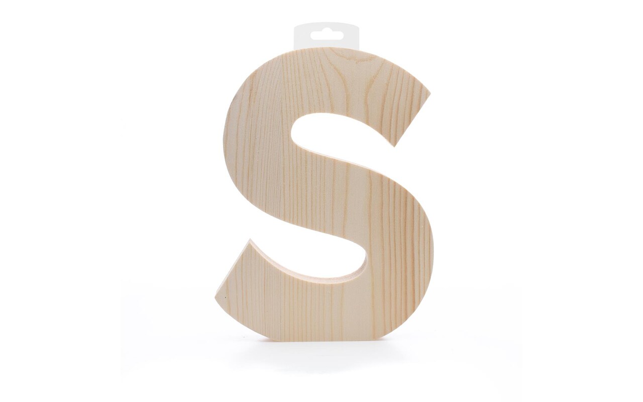 Hampton Art Wood Letter Chunky 8" S, Wooden Letters, Wood Letters, Wooden Letters Wall Decor, Large Letters 8 Inch, Small For Crafts
